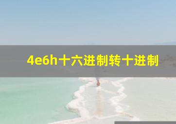 4e6h十六进制转十进制