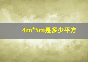 4m*5m是多少平方