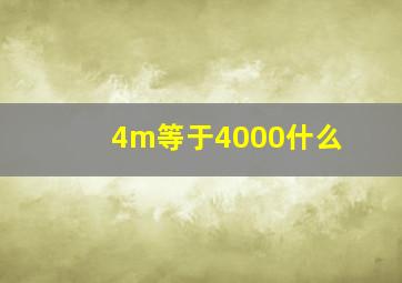 4m等于4000什么