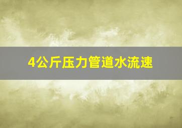 4公斤压力管道水流速