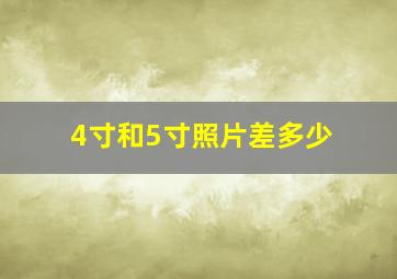 4寸和5寸照片差多少