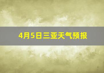 4月5日三亚天气预报