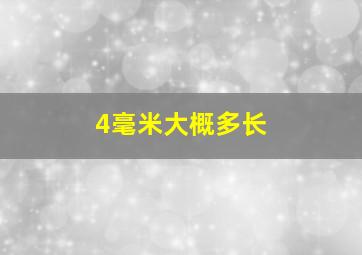 4毫米大概多长