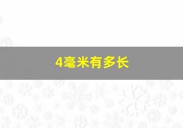 4毫米有多长