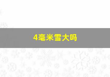 4毫米雪大吗