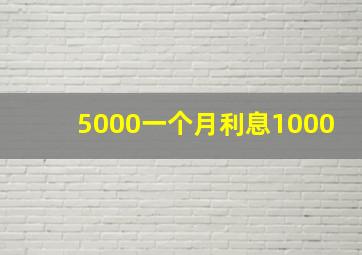 5000一个月利息1000