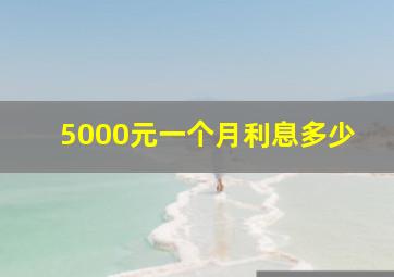 5000元一个月利息多少