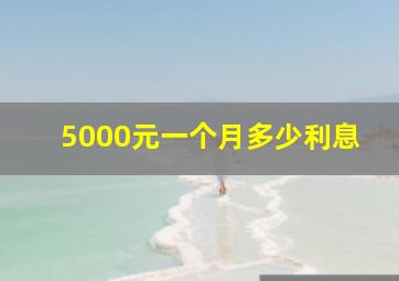 5000元一个月多少利息