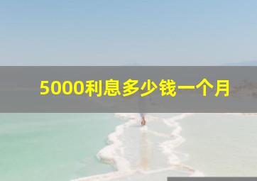 5000利息多少钱一个月