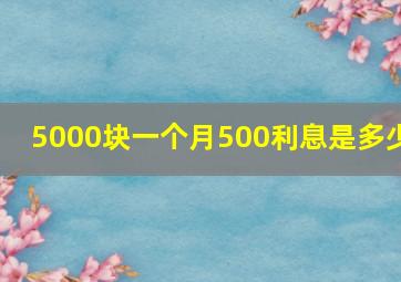 5000块一个月500利息是多少