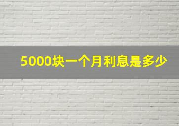 5000块一个月利息是多少