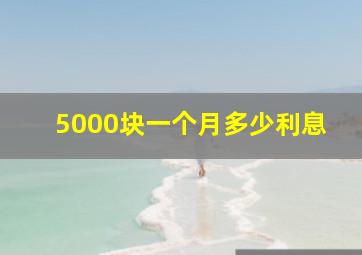 5000块一个月多少利息