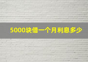 5000块借一个月利息多少