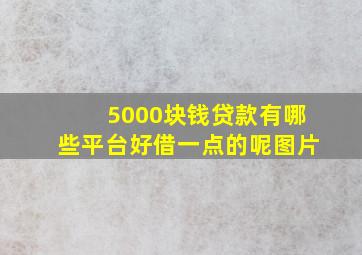 5000块钱贷款有哪些平台好借一点的呢图片