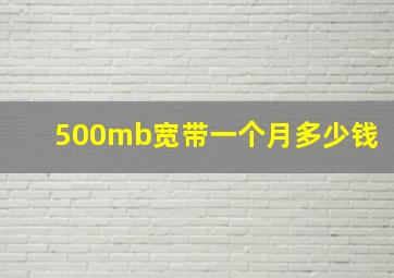 500mb宽带一个月多少钱