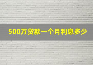 500万贷款一个月利息多少