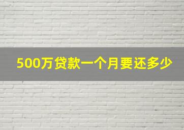 500万贷款一个月要还多少