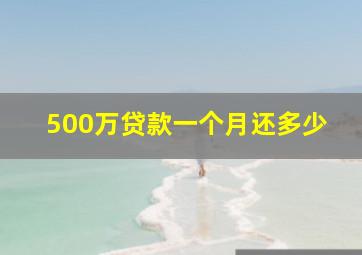 500万贷款一个月还多少