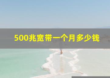 500兆宽带一个月多少钱