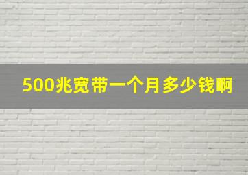 500兆宽带一个月多少钱啊