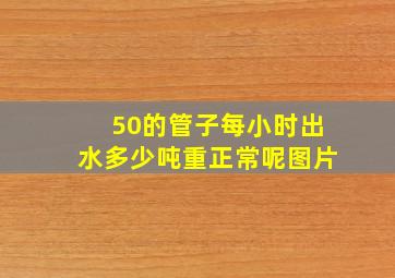 50的管子每小时出水多少吨重正常呢图片