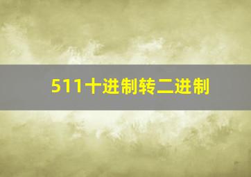 511十进制转二进制