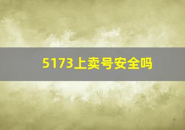 5173上卖号安全吗