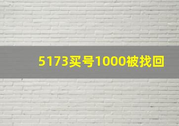 5173买号1000被找回