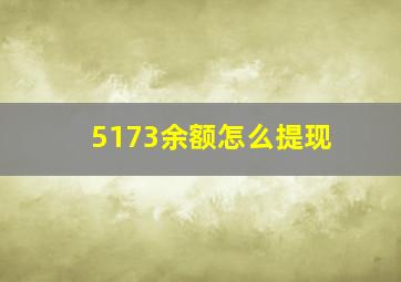 5173余额怎么提现