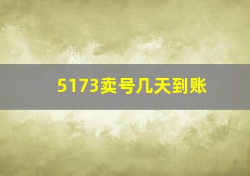 5173卖号几天到账