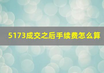 5173成交之后手续费怎么算