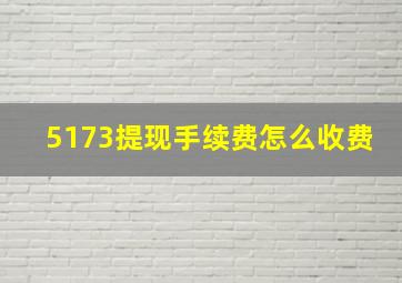 5173提现手续费怎么收费