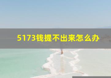 5173钱提不出来怎么办