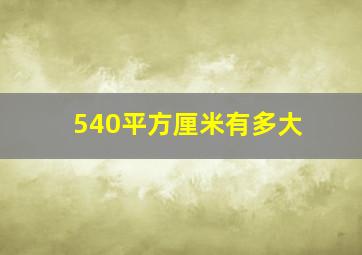 540平方厘米有多大