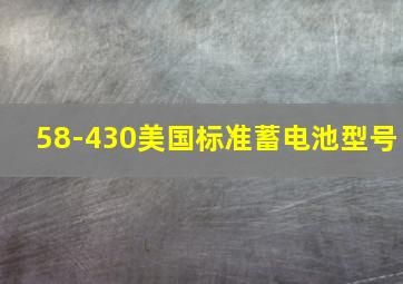 58-430美国标准蓄电池型号