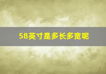 58英寸是多长多宽呢