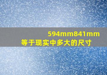 594mm841mm等于现实中多大的尺寸