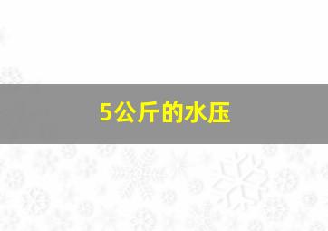 5公斤的水压