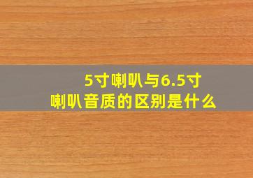 5寸喇叭与6.5寸喇叭音质的区别是什么