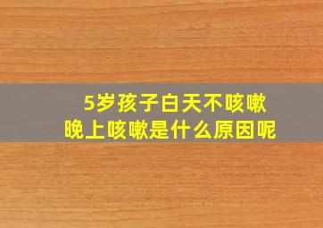 5岁孩子白天不咳嗽晚上咳嗽是什么原因呢