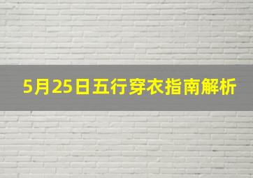 5月25日五行穿衣指南解析