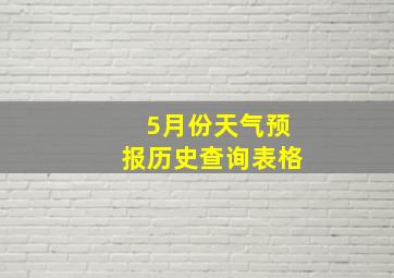 5月份天气预报历史查询表格