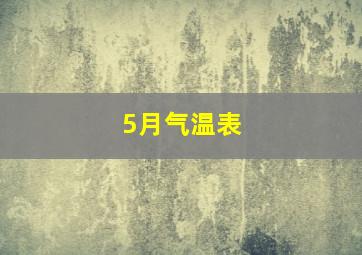 5月气温表