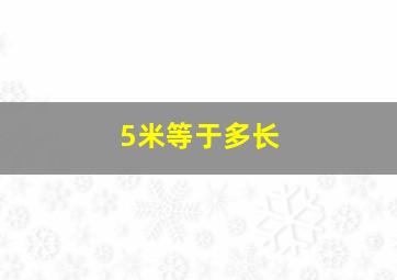 5米等于多长