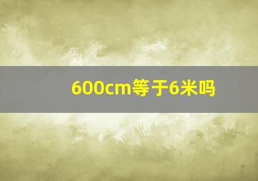 600cm等于6米吗