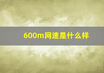 600m网速是什么样