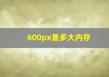 600px是多大内存