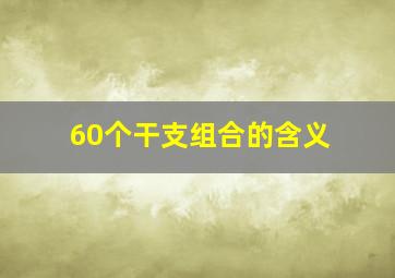 60个干支组合的含义