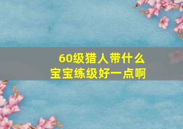 60级猎人带什么宝宝练级好一点啊