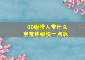 60级猎人带什么宝宝练级快一点呢